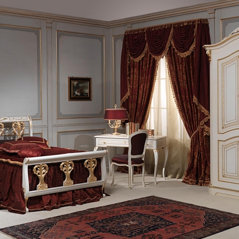 Camera da letto classica Rubens in stile 700 francese