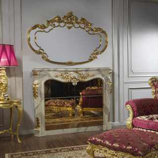 Living room baroque with fireplace bar