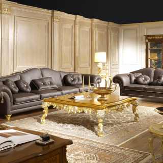 luxury living room in leather